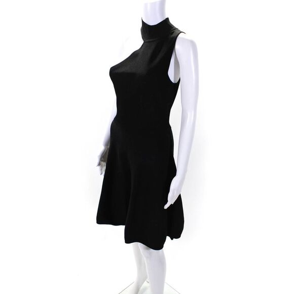 Cushnie Et Ochs Womens Sleeveless One Shoulder Choker A Line Dress Black Size L - Picture 2 of 7